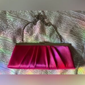 Jessica mclintock satin shoulder satchel bridal hot pink